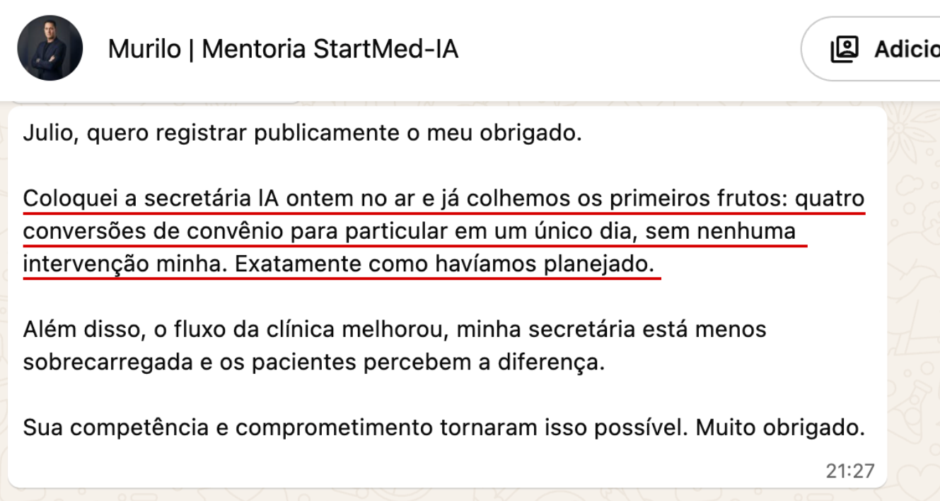 Depoimento Murilo — quatro conversões de convênio para particular em um único dia